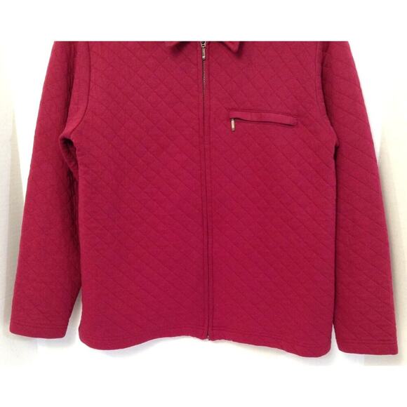 Vtg LL Bean Jacket Wn XS Red Full Zip Quilted Pocket Cozy Preppy Academia Y2K - Picture 4 of 10